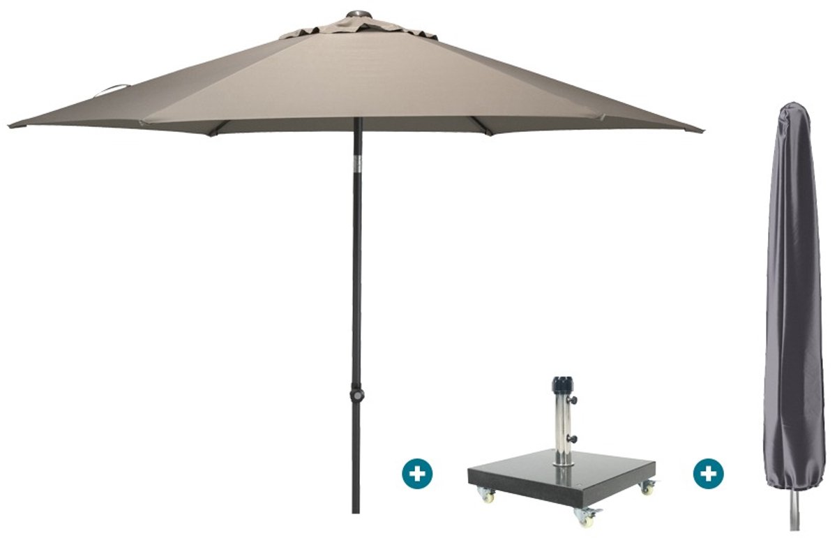4SO Oasis stokparasol 300 cm. - Taupe Granada voet en hoes (6154116463465)