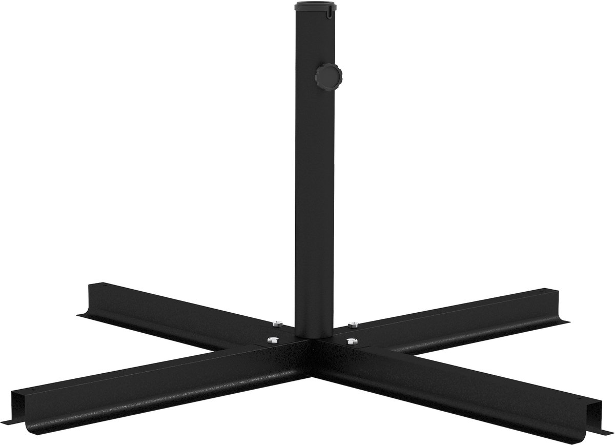 Kruisvoet (4 kg) voor zweefparasol (Ø 38-48 mm) - Stevige zwarte parasolhouder, 100 x 100 x 75 cm (9401949391289)