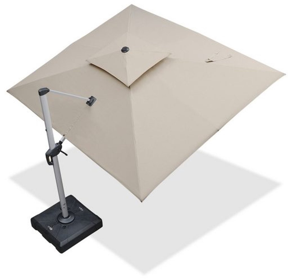 PURPLE LEAF Rechthoek Parasol - Dubbel Top - 360 °Graden Rotatie - UV werend doek- Windbestendige Zweefparasol (8683769594991)