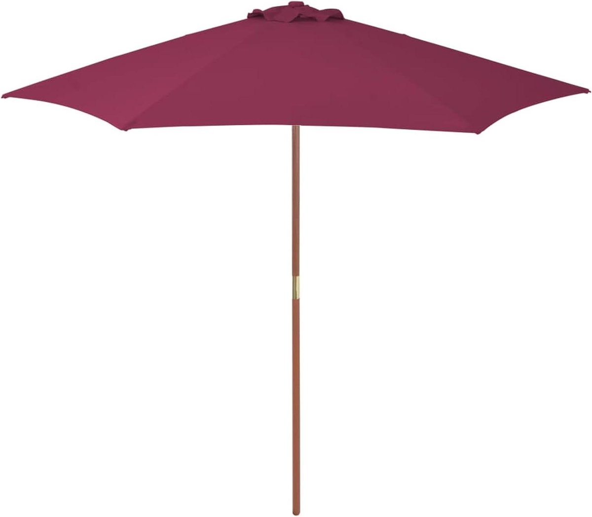 Parasol met Houtnerf - Zweefparasol Tuinscherm - Terras Beschermen - UV-Bestendig Materiaal - 270 cm Diameter - Bordeauxrood (9101229200729)