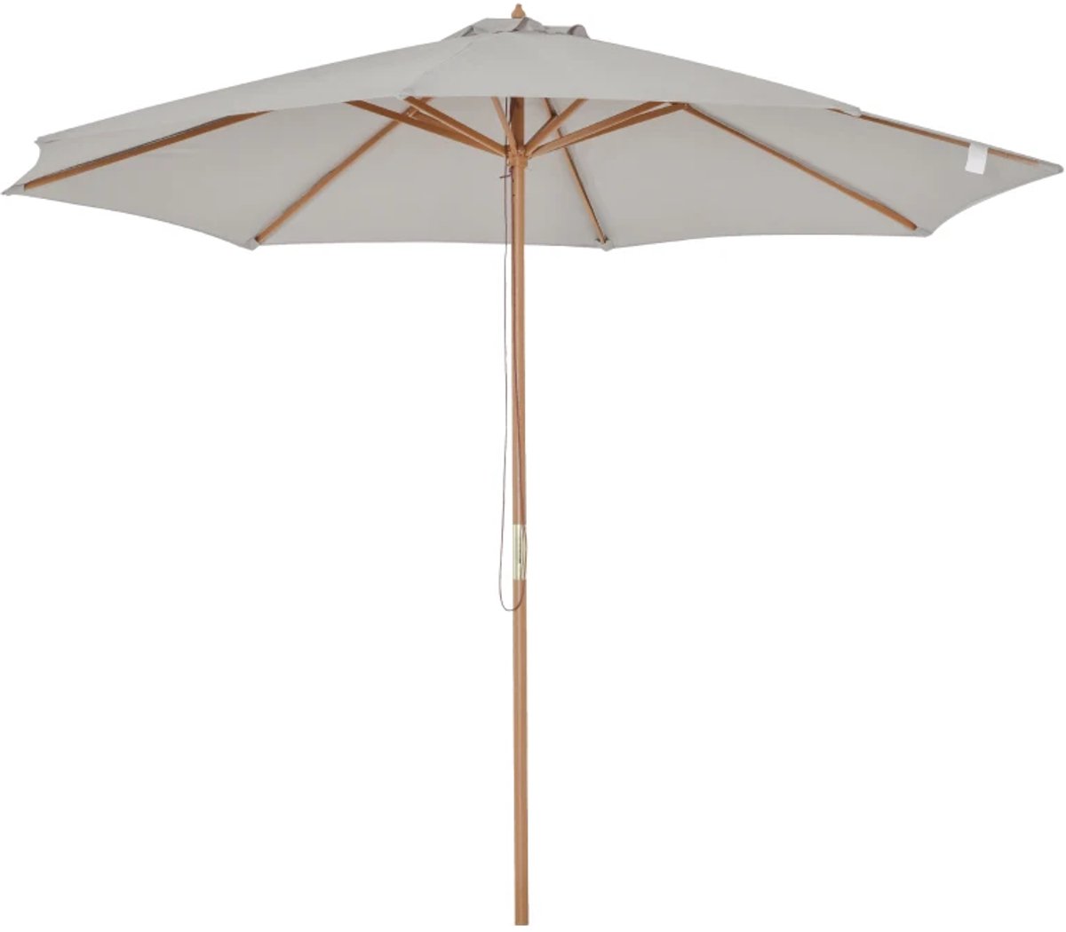 Premium Parasol - Houten Tuinparasol - Stokparasol - Ø 300 cm - Strandparasol - Marktparasol - Kantelbaar & Verstelbaar - Weerbestendig - UV-Bestendig - Strand, Balkon, Terras & Tuin - Grijs (8721317523885)