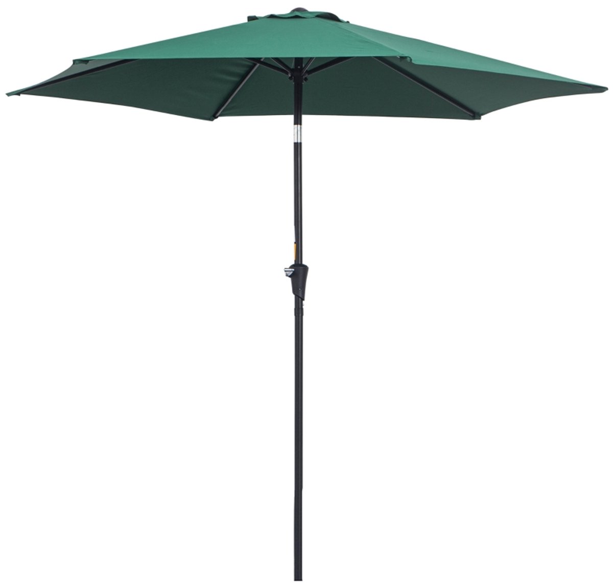 Premium Parasol - Opvouwbare Tuinparasol - Stokparasol met Handslinger - Ø2,6 x 2,35 m - Strandparasol - Marktparasol - Kantelbaar & Verstelbaar - Waterafstotend - UV-Bestendig - Strand, Balkon, Terras & Tuin - Donkergroen (8721317523984)