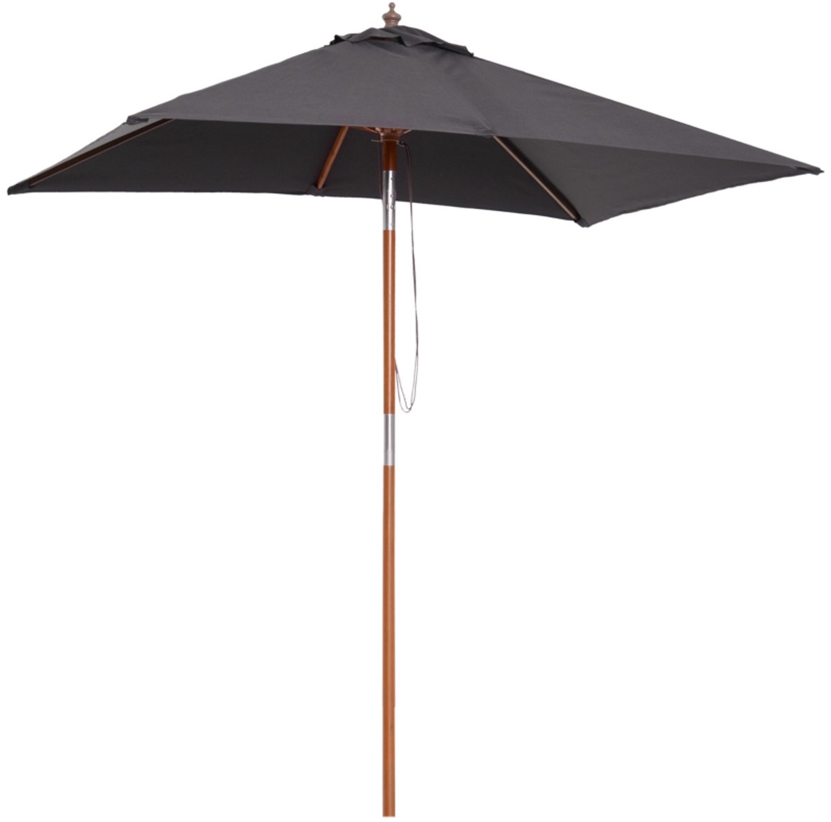 Premium Parasol - Tuinparasol - Opvouwbare Stokparasol - 200 x 150 x 235 cm - Rechthoekige Strandparasol - Kantelbaar & Verstelbaar - Waterafstotend - UV-Bestendig - Strand, Balkon, Terras & Tuin - Donkergrijs (8721317523816)