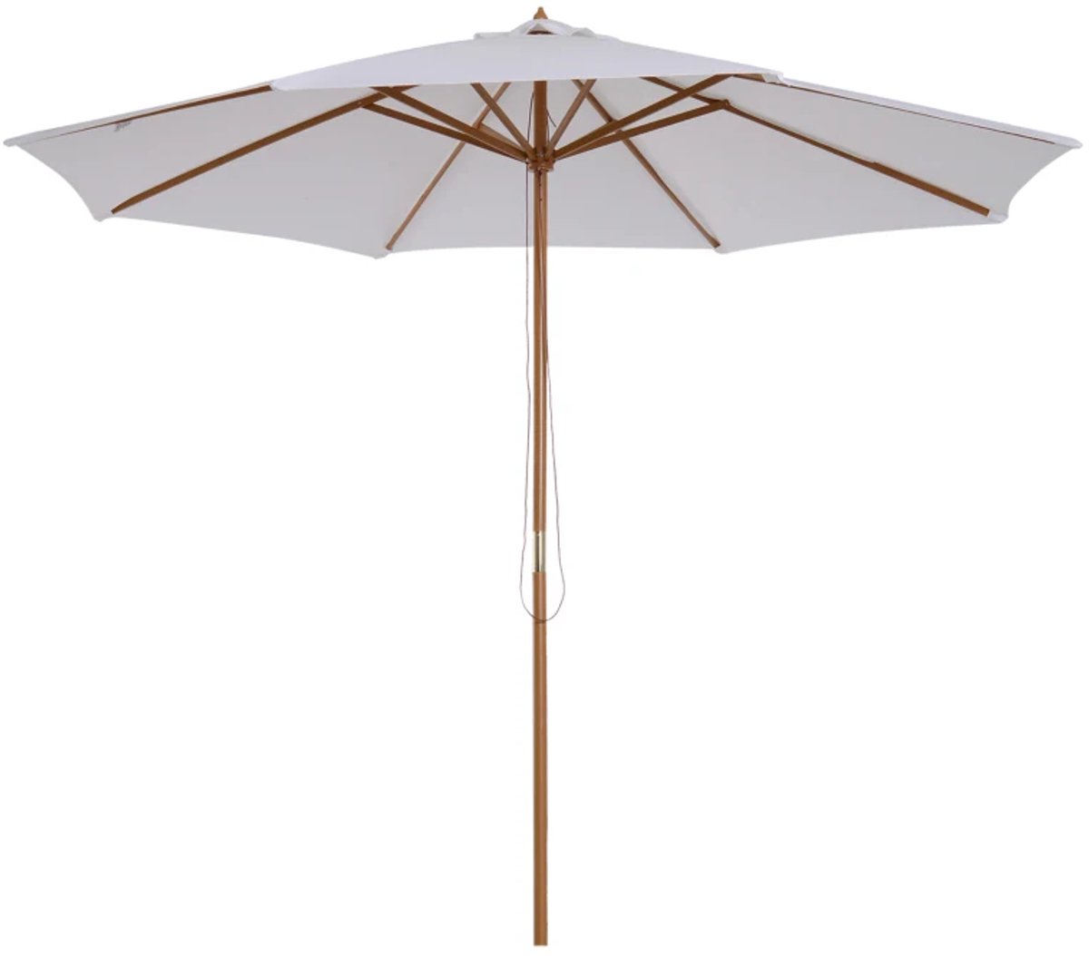 Premium Parasol - Tuinparasol - Stokparasol - Ø 300 cm - Strandparasol - Marktparasol - Kantelbaar & Verstelbaar - Weerbestendig - UV-Bestendig - Strand, Balkon, Terras & Tuin - Wit (8721317523861)