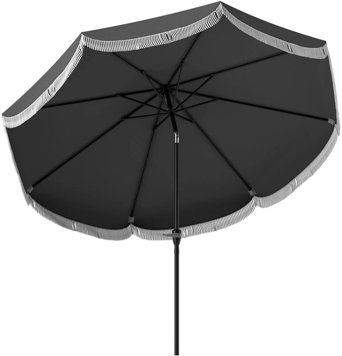 Premium Parasol - Tuinparasol - Stokparasol - Ø269 cm - Strandparasol - Terrasparasol - Balkonparasol - Kantelbaar & Verstelbaar - UV-Bestendig - Strand, Balkon, Terras & Tuin - Donkergrijs (8721317524332)
