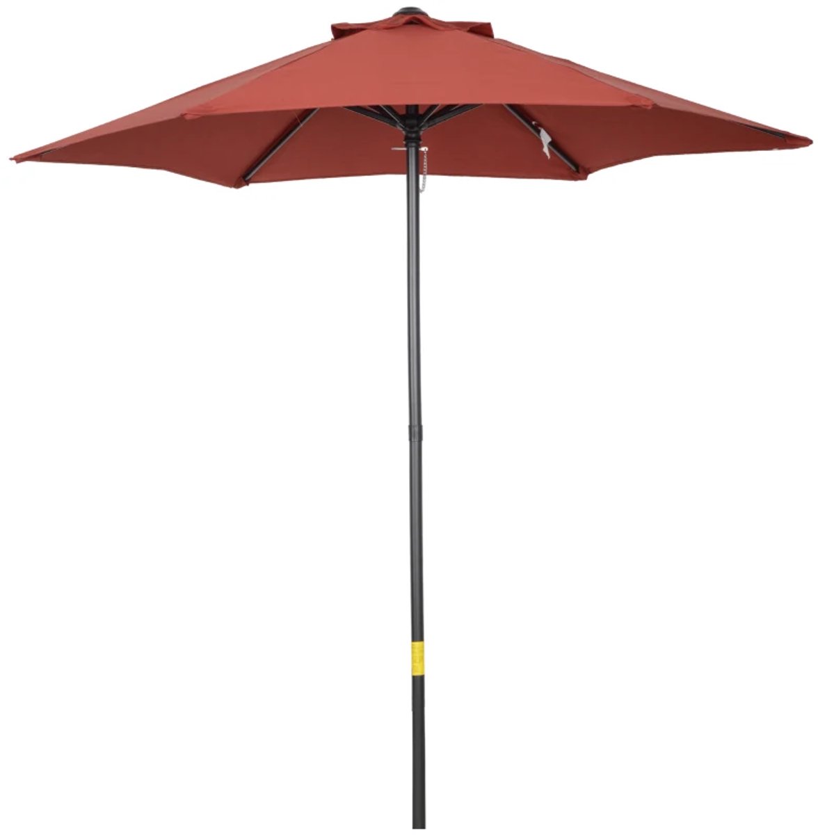 Premium Parasol - Tuinparasol - Zeshoekige Stokparasol - Ø196 cm - Strandparasol - Terrasparasol - Balkonparasol - UV-Bestendig - Strand, Balkon, Terras & Tuin - Wijnrood (8721317524363)