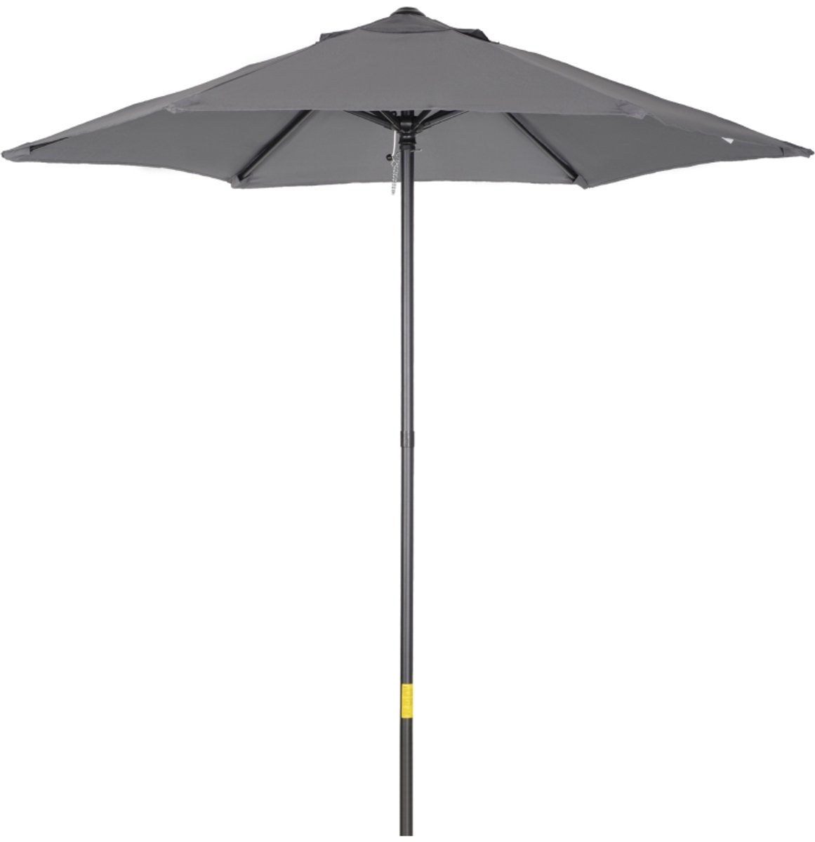 Premium Parasol - Tuinparasol - Zeshoekige Stokparasol - Ø196 cm - Strandparasol - Terrasparasol - Balkonparasol - UV-Bestendig - Strand, Balkon, Terras & Tuin - Donkergrijs (8721317524370)