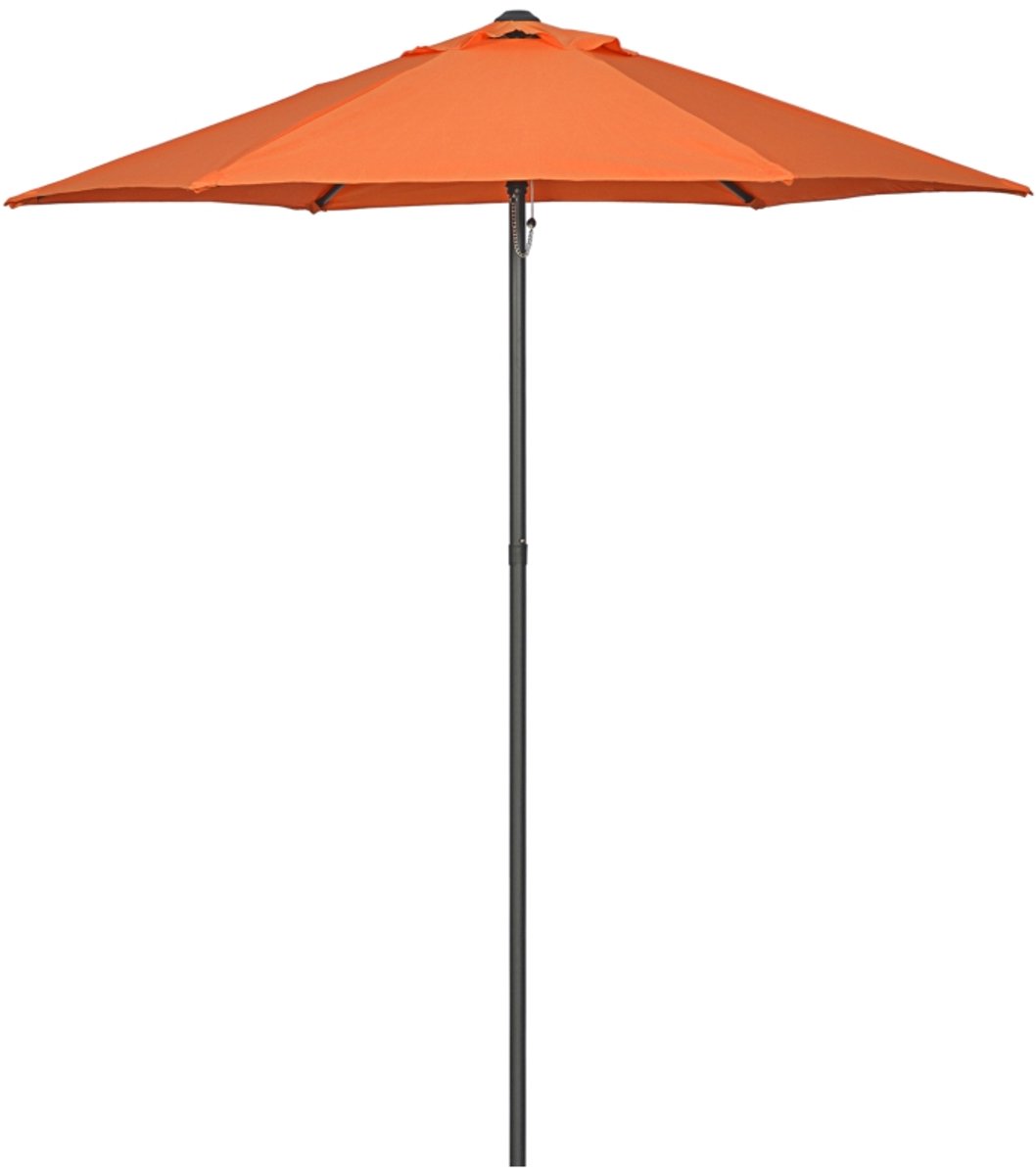 Premium Parasol - Tuinparasol - Zeshoekige Stokparasol - Ø196 cm - Strandparasol - Terrasparasol - Balkonparasol - UV-Bestendig - Strand, Balkon, Terras & Tuin - Oranje (8721317524349)