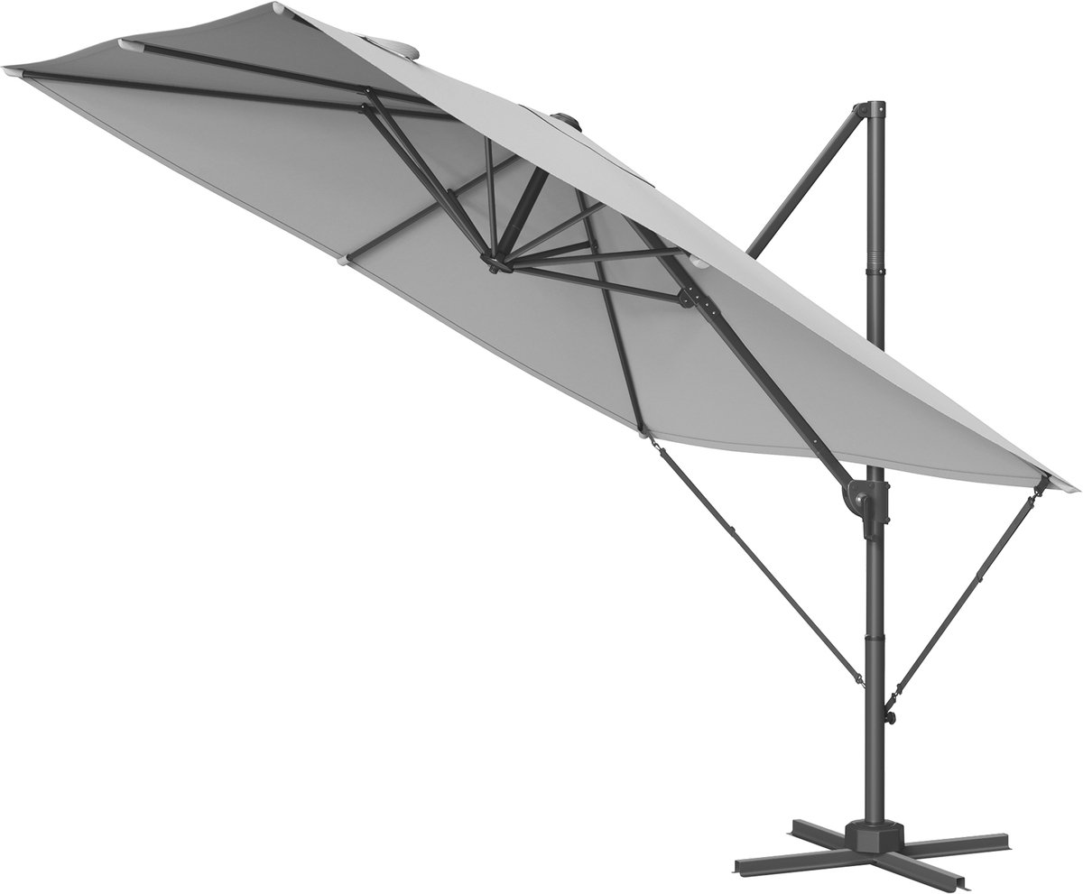 SONGMICS GPU057G01 - Zweefparasol - UV-bescherming UPF 50+ - 360° Draaibaar en Verstelbare Hoek (0194343646565)