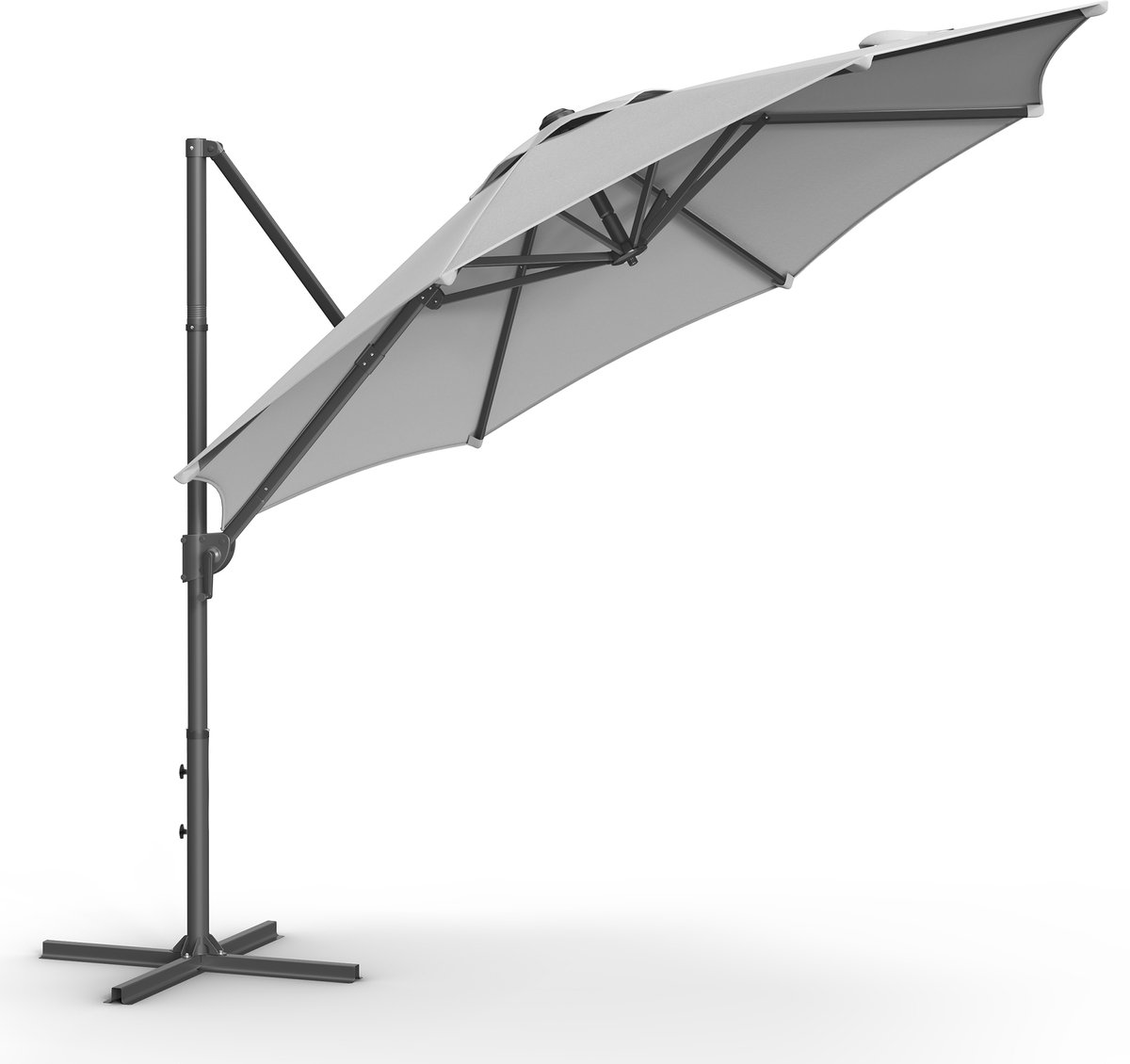 SONGMICS GPU074G10 - Zweefparasol - 360° Draaibaar - Traploos Verstelbare Hellingshoek - Met Zwengel (0194343646626)