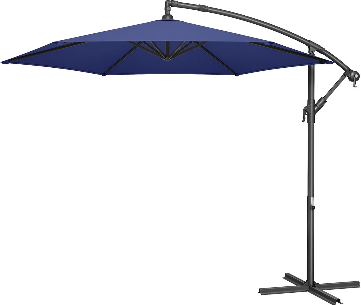SONGMICS GPU116L01V1 - Zweefparasol 300 cm - UV-bescherming UPF 50+ - Met Standaard en Draaimechanisme (0194343668369)