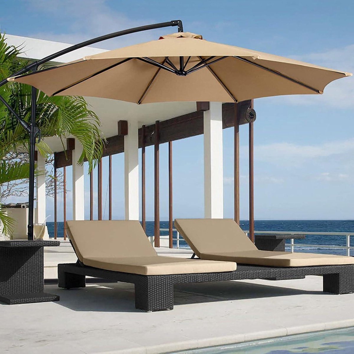 Vervangende bespanning voor 3 m 8-armige zweefparasol - Parasol vervanging (8785306023459)