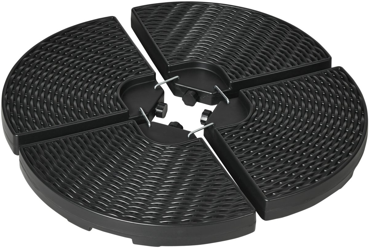 Verzwaarbare voet voor zweefparasols; capaciteit: 52 kg (water) of 68 kg (zand); weerbestendige constructie van HDPE. (9401949391715)