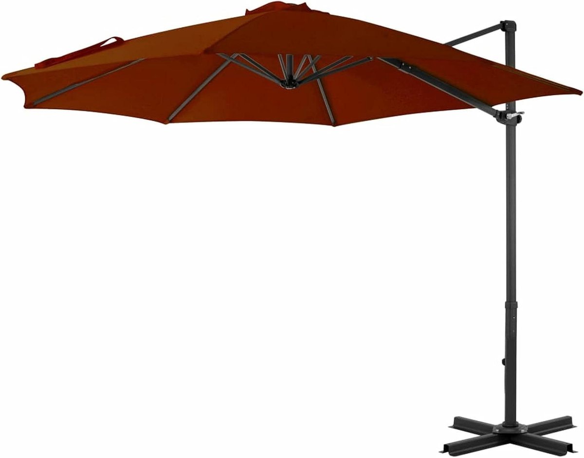 ZweefParasol | Zonnescherm | Tuinparasol met aluminium paal 300 cm terracottakleurig (6932537147337)