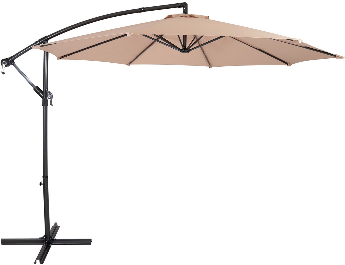 Zweefparasol 3 m - beige - hangparasol bananenparasol voor tuin en terras (5056806831107)