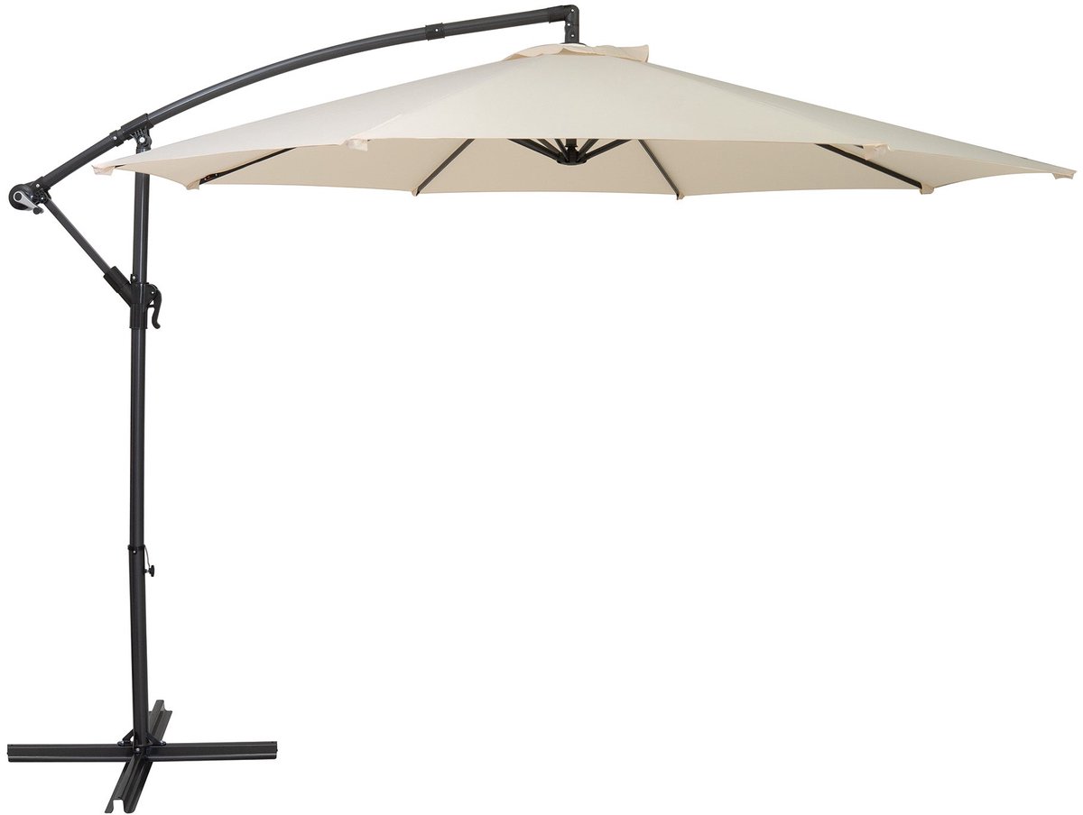 Zweefparasol 3 m - crème - hangparasol bananenparasol voor tuin en terras (5056806831114)