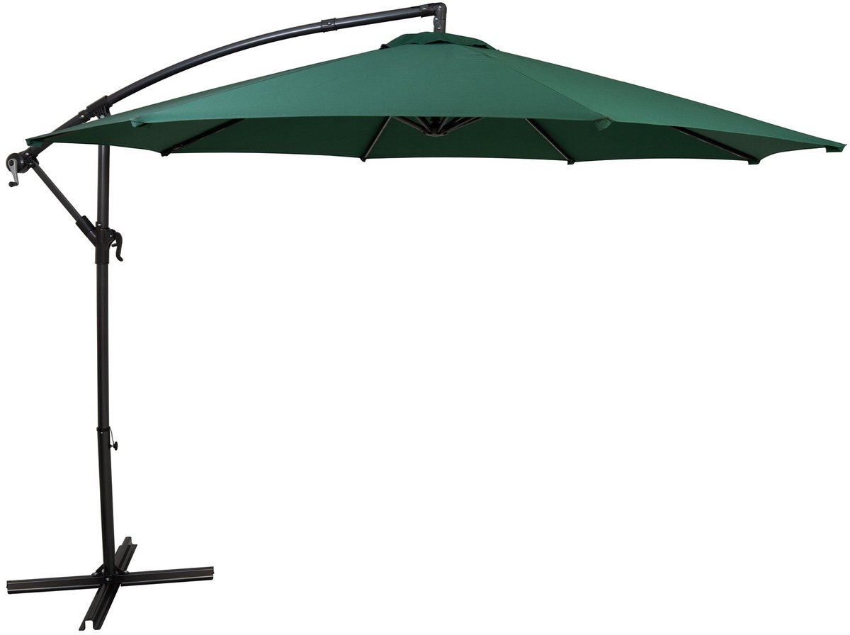 Zweefparasol 3 m - groen - hangparasol bananenparasol voor tuin en terras (5056806831138)
