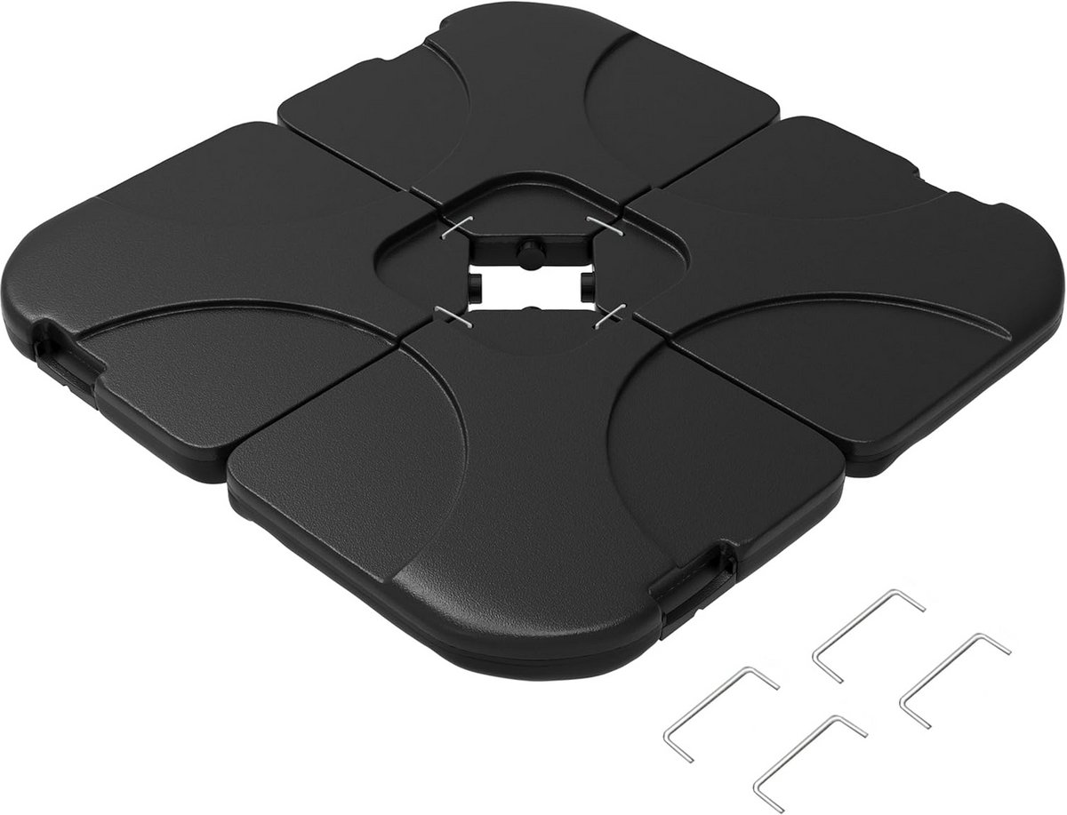 Parasolvoet Set 100kg - Vulbaar Gewicht voor Cantilever en Zweefparasol - Inklapbaar met Handvat (9101066124691)