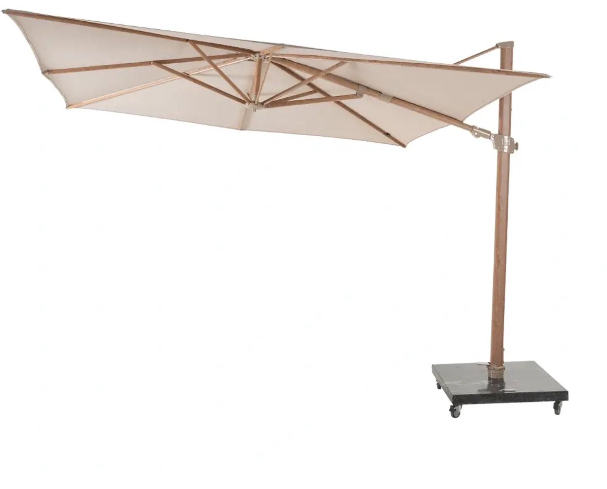 4 Seasons Outdoor Siesta Premium Zweefparasol 300x300 - Sand/Houtlook Frame (8720087017990)