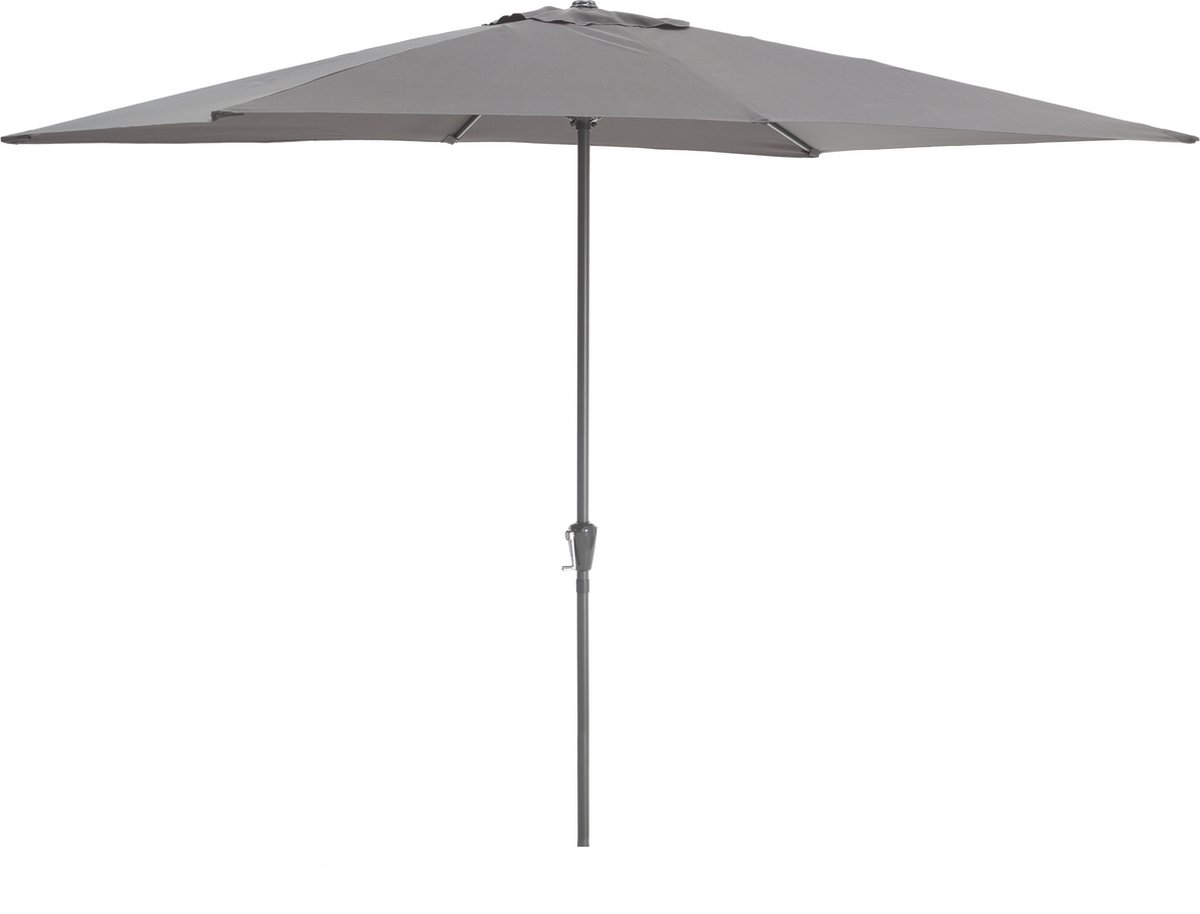 ACAZA Parasol - Stokparasol - Donkergrijs - 300 x 200 cm (L x B) - ALUMINIUM - Tuinparasol - Rechthoekige Parasol - Waterdicht (5400943014464)