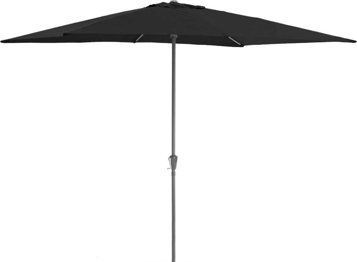 ACAZA Parasol - Stokparasol - Zwart - 300 x 200 cm (L x B) - ALUMINIUM - Tuinparasol - Rechthoekige Parasol - Waterdicht (5400943017984)