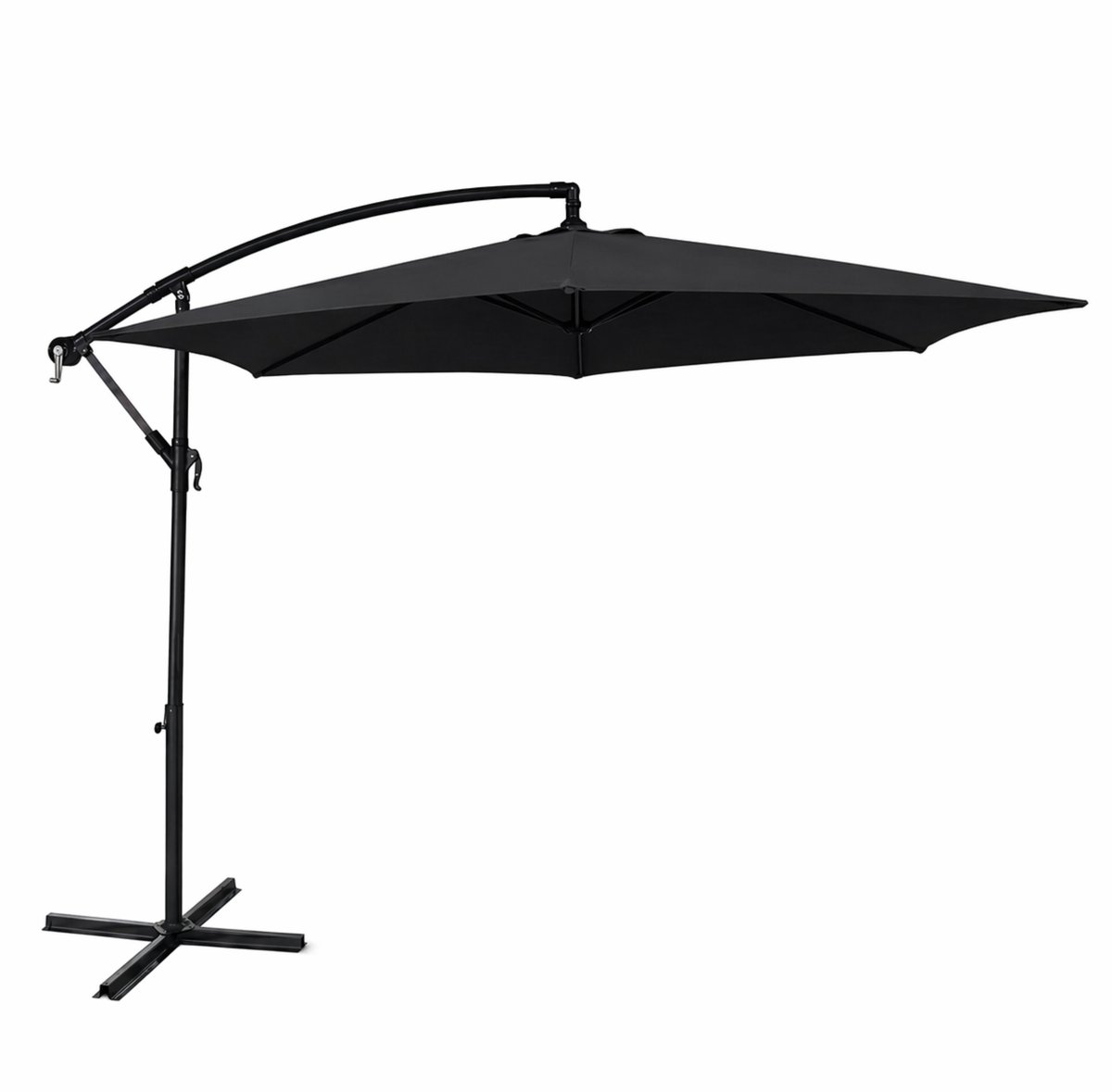 ACAZA Parasol - Zweefparasol - Donkergrijs - 300 cm diameter - Staal - Parasols - Rond - UV werend doek - Kantelbaar (5400943021585)