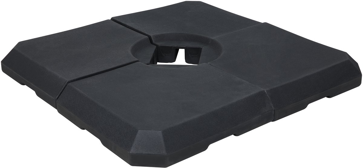 AXI Parasolvoet 4-delig Vulbaar - Zwart - 99 x 99 x 10 cm - Voor Zweefparasols tot 2,5 x 2,5 m of diameter 3 m - Met Handvat - Kunststof (8721399281574)