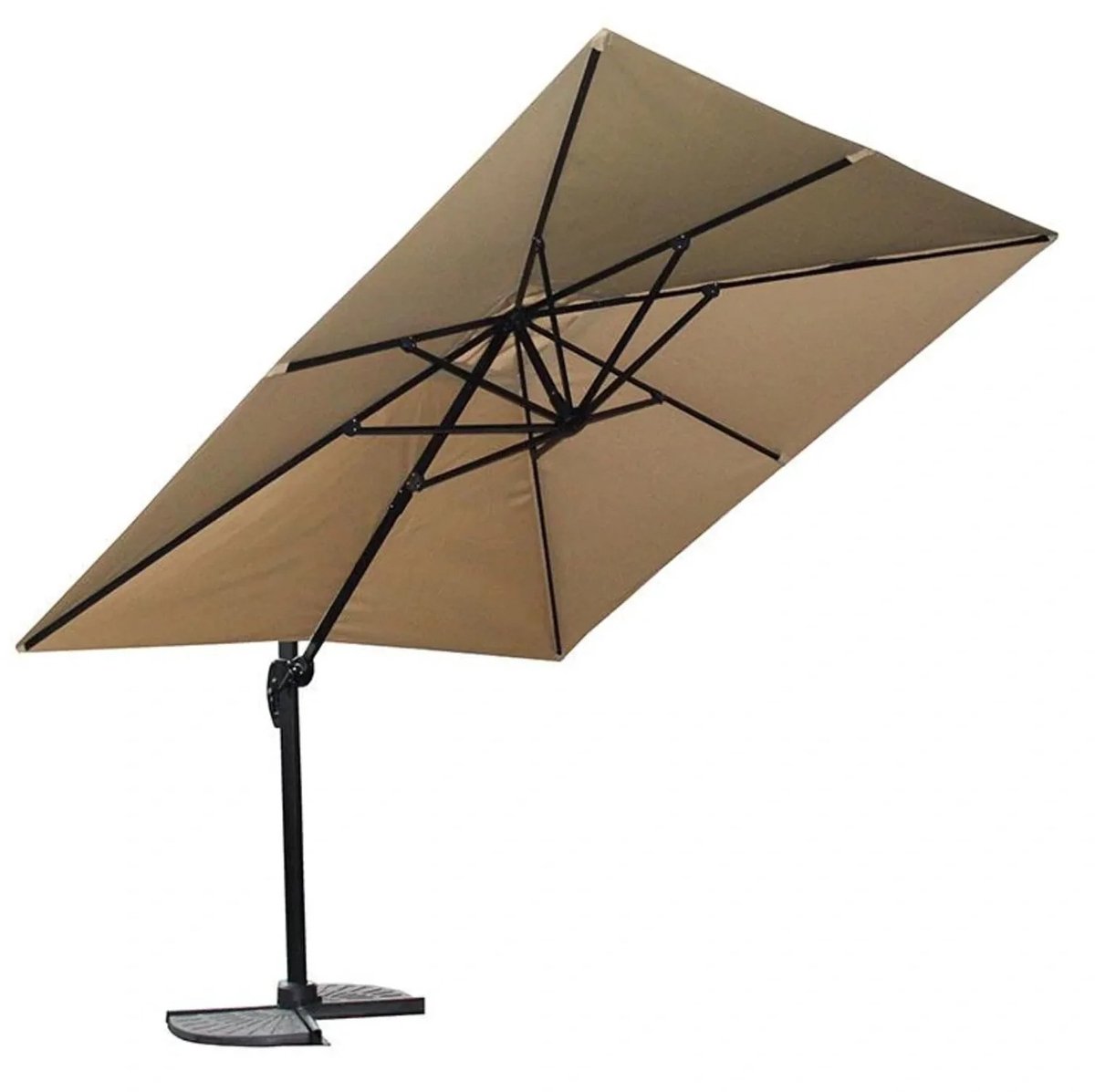 Archi Zweefparasol 3 × 3 Meter - 360° Draaibaar - Telescopische Arm - UV-bestendig - Waterafstotend - Kruisvoet - Beige (8721551995233)