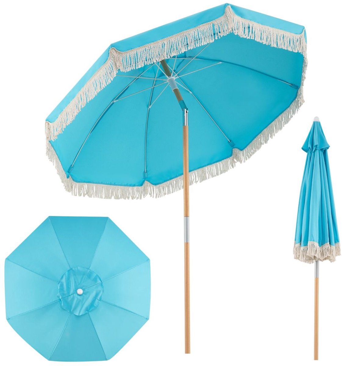 Blauw - Parasol - Waterdicht & UV-beschermend - Luxe Zweefparasol voor Tuin - Balkon of Terras - Waterafstotend (8721564008456)