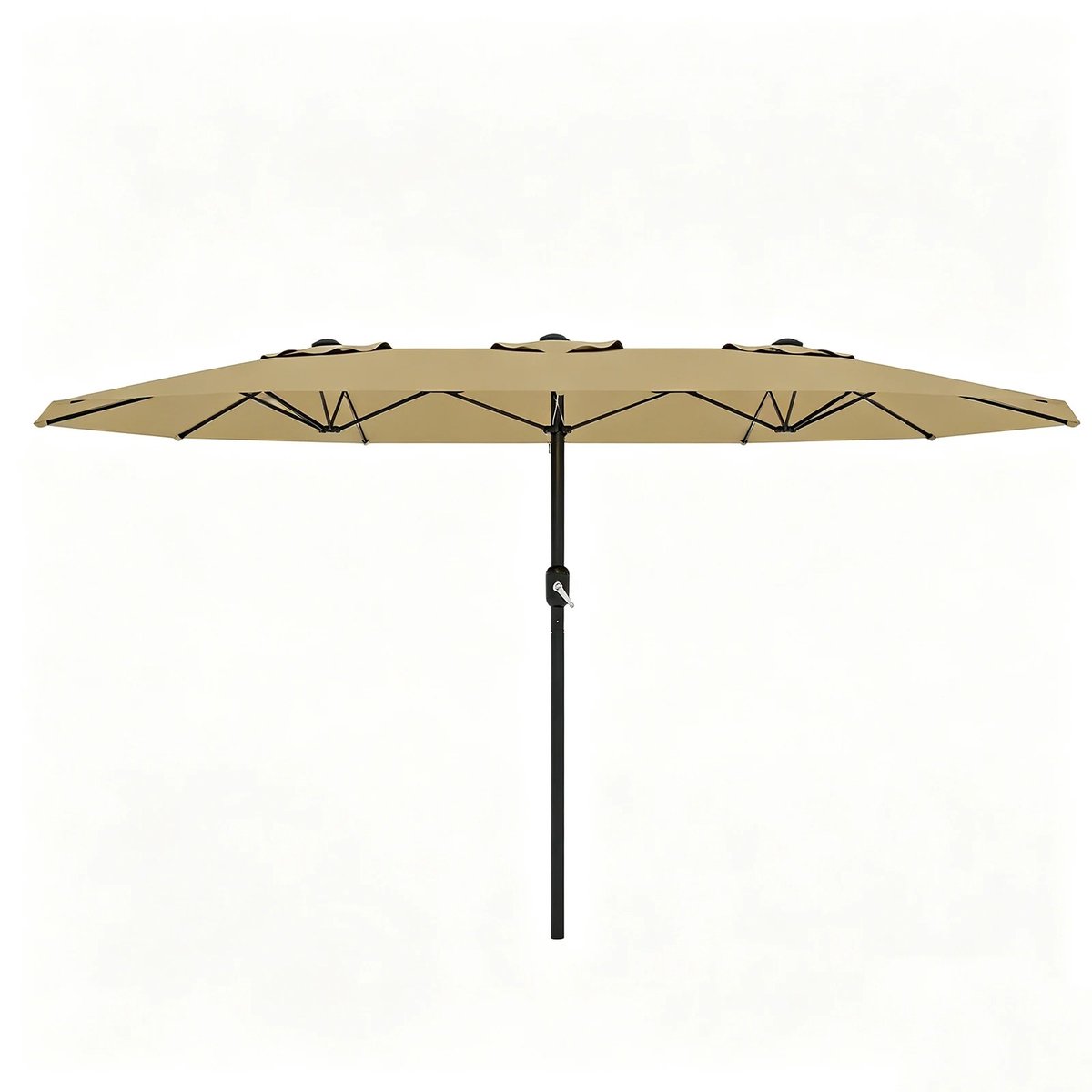 Bresht Parasol - Parasol met voet - Stokparasol - Beige - UV-Bescherming - Waterafstotend - Kleurvast materiaal - 460 x 270 cm (6156246136103)