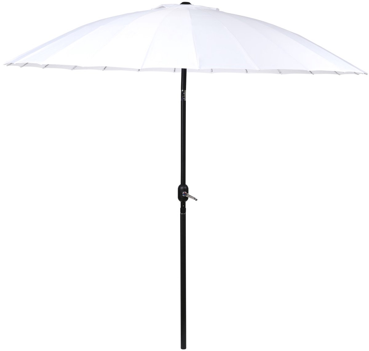 Camp Active Parasol - Zonnescherm voor Balkon en Terras - ⌀250 x 240 cm - Stokparasol - Parasol zonder Voet - Wit (8711252503479)