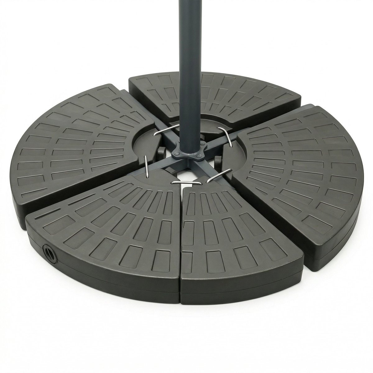 Cheqo® Parasoltegels Set van 4 - Parasolvoet Vulbaar voor Kruisvoet Zweefparasol - Verzwaringsset Parasol Tegels - Parasolvoettegels - Vulbare Tegels - Verzwaringsplaten - Parasol Gewichten - Parasolstandaard - Parasolhouder Watervulbaar (8721458017557)