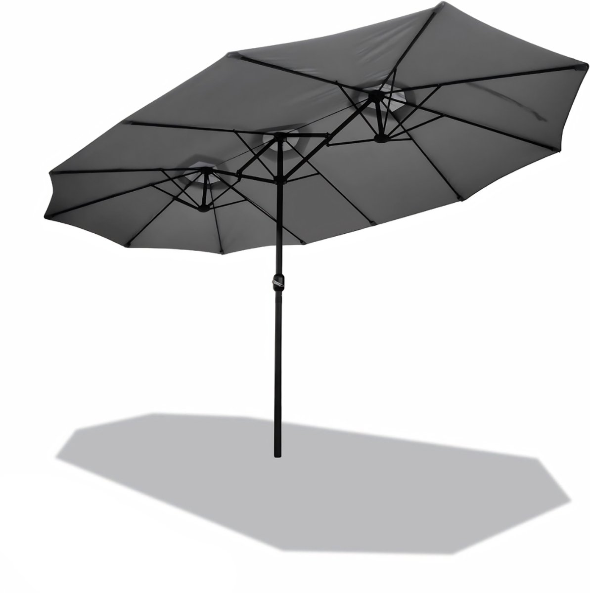 DnA® Zweefparasol Met Voet - Zweefparasol - Zweefparasols - Donkergrijs - 460cm x 460cm x 249cm (6153101073078)