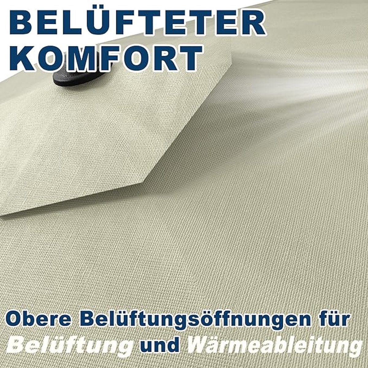 Dubbele zweefparasol Depauwonen 460 x 270 cm | Extra grote ronde terrasparasol | UV-bescherming UPF 50+ | Taupe | Outdoor tuin, balkon, feesten | Met zwengel, zonder standaard - Depauw (9506585193232)