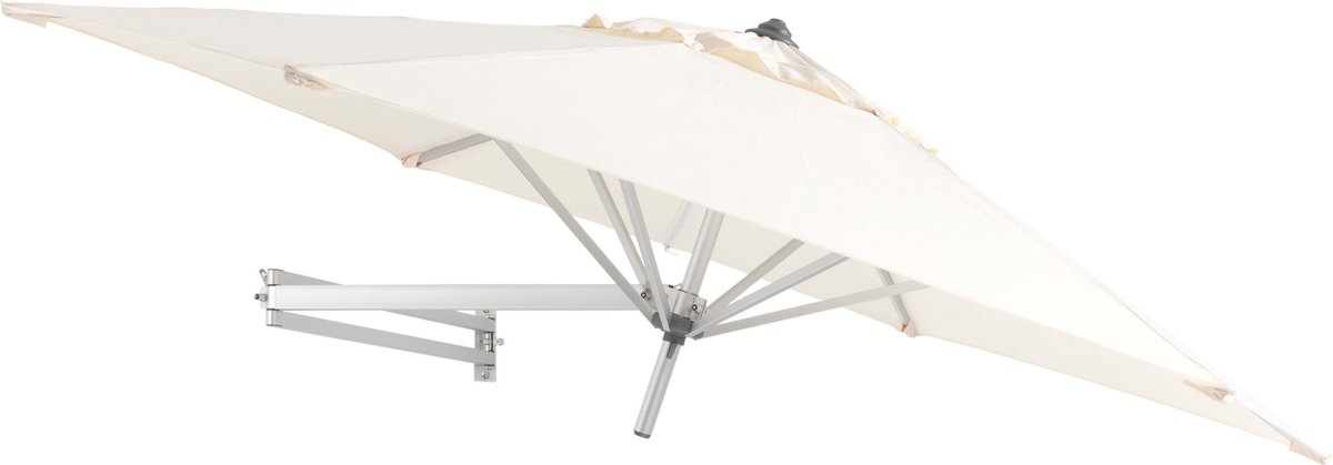 Easysol Parasol - Muurparasol - Balkonparasol - Ecru - 250 cm diameter - Muurparasol ROND - Parasols - Balkon Parasol - Tuinparasol - Balkonparasol kantelbaar - Wandparasol (5425026440855)
