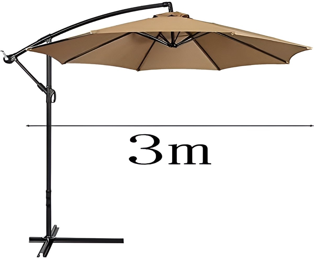 Famanu - Parasol Vervangend Doek voor 8-armige Zweefparasol (Khaki) (8721322827466)