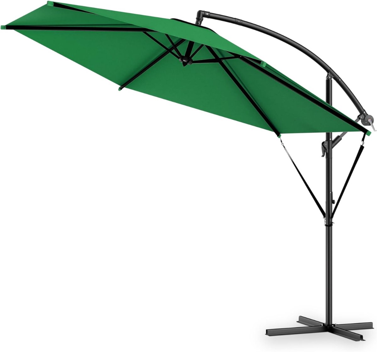 Florixa® Zweefparasol Met Voet - Zweefparasol - Zweefparasols - Groen - 330cm x 1cm x 240cm (6155949445499)