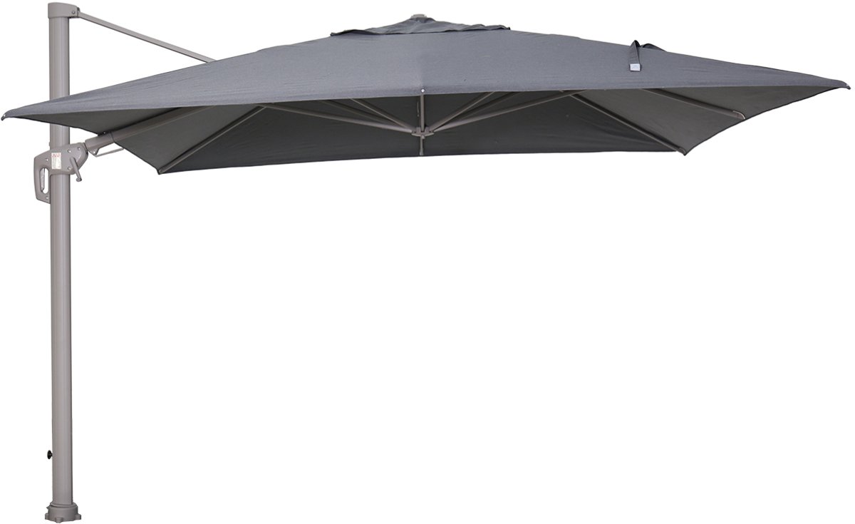Garden Impressions Hawaii Big Pole II zweefparasol 350x350 cm - frame taupe - doek antraciet (8713002122817)