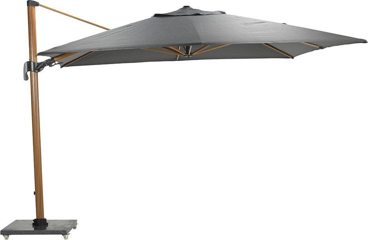 Garden Impressions Hawaii Big pole zweefparasol - 350 x 350 - teak look/donkergrijs (8713002118407)
