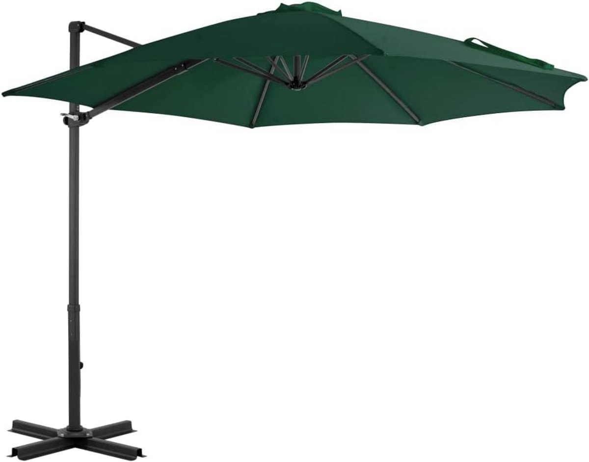Grote Tuinparasol 300x238 cm Zweefparasol Groen Aluminium (9101116961641)