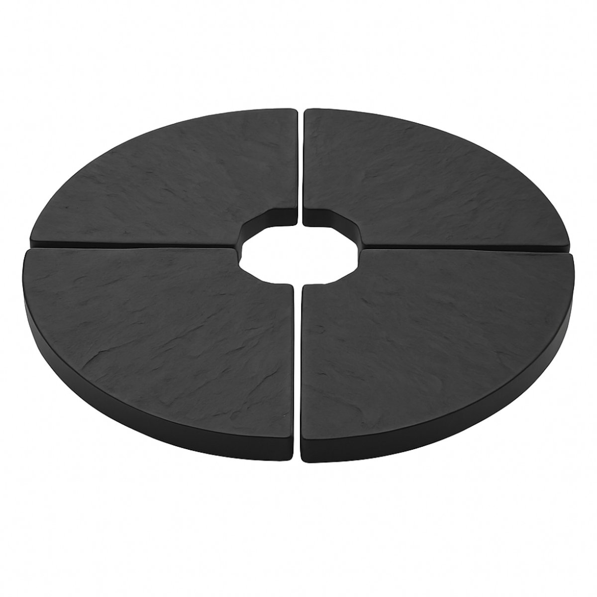 HIXA Parasoltegels - Beton Gevuld - voor Kruisvoet - Zweefparasol - Parasolvoet - Rond - Zwart - 4 Stuks (8721264843418)