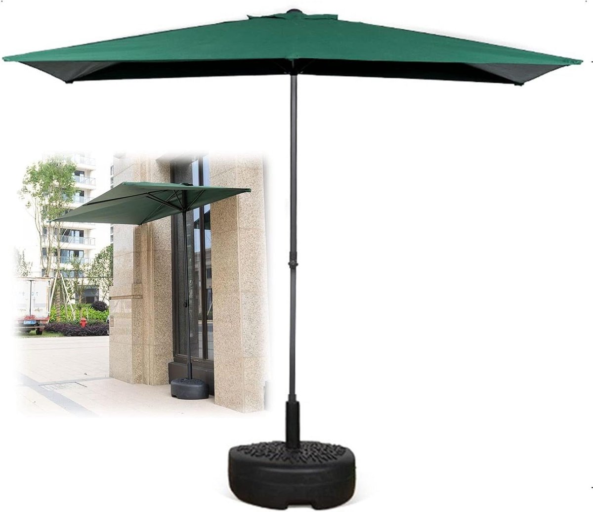 Halve Parasol - Muurparasol Balkon - Schaduw Creëren - Ruimtebesparend Ontwerp - 250cm Diameter - Wit (9101221674504)