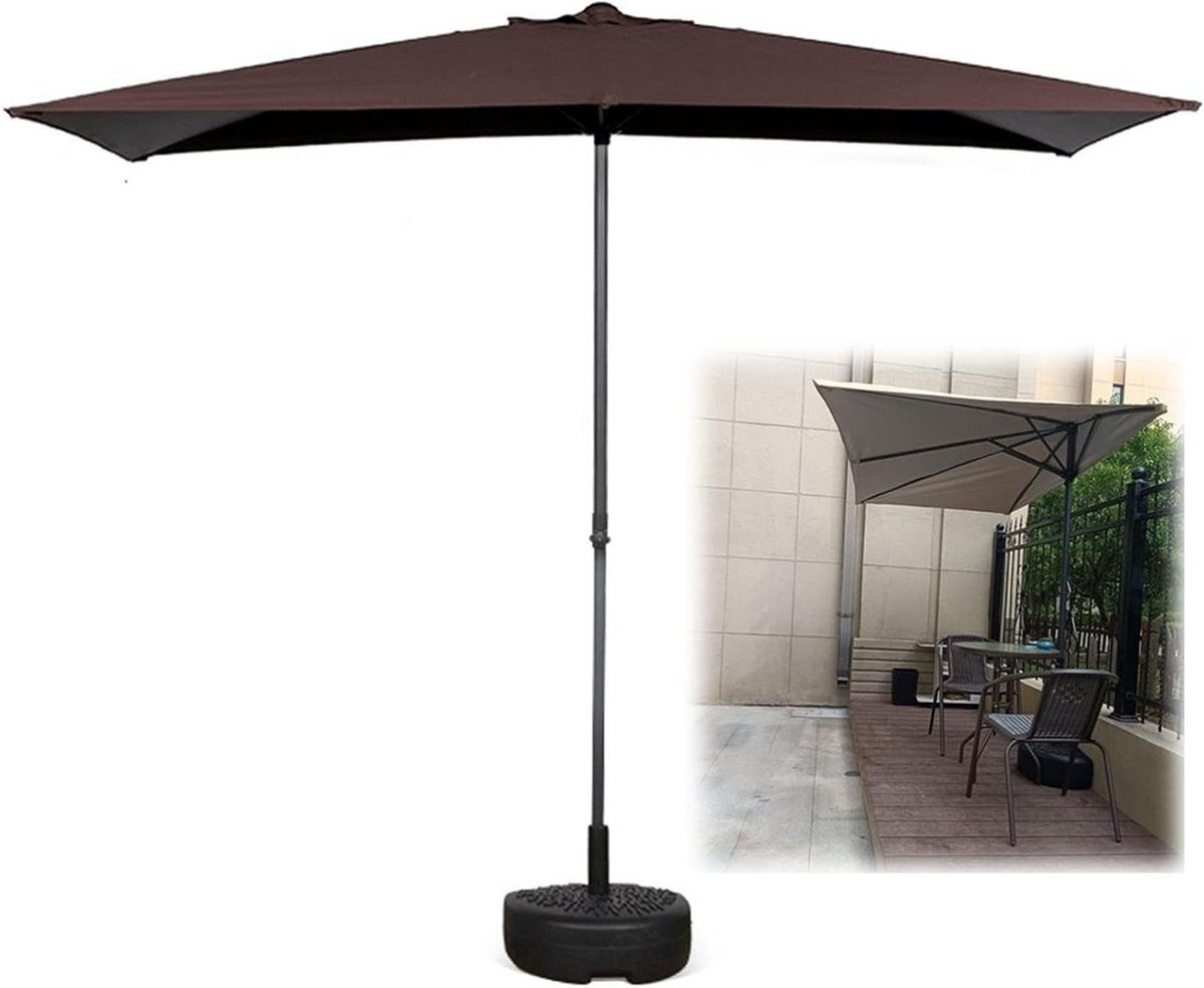 Halve parasol - Muurparasol tuinparasol - Schaduw creëren buiten - Ruimtebesparend ontwerp - 250 cm diameter - Natuurlijk (9101230670801)