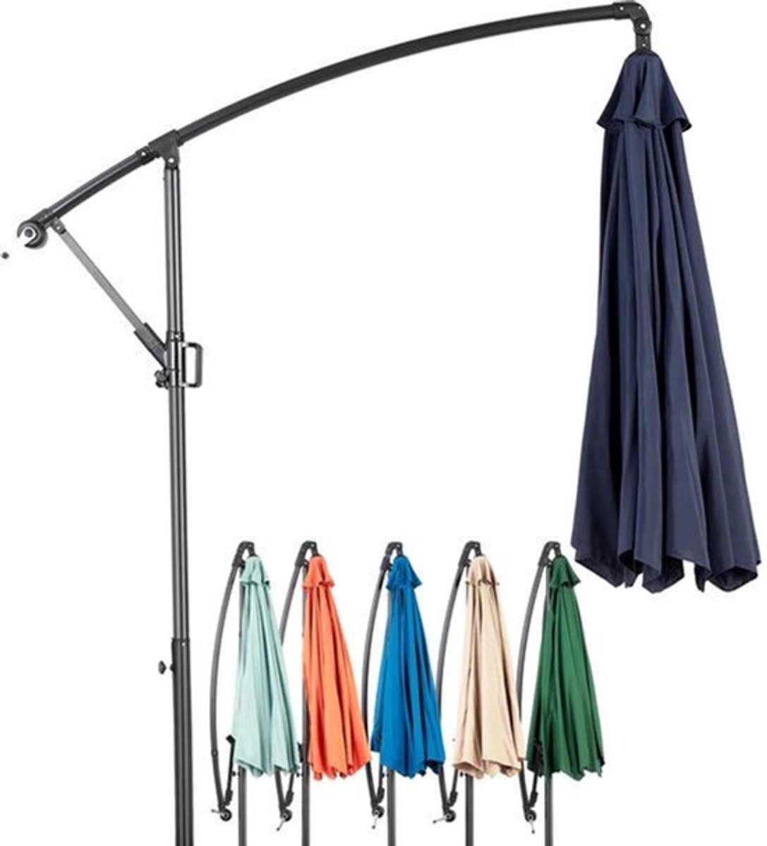 Hangparasol - Zweefparasol - Tuinparasol - Kantelbaar - Verstelbaar - Roestvrijstalen Frame - UPF50+ Waterafstotend (9113768606740)