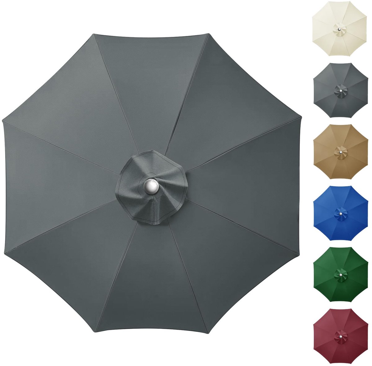 IMPERATORIS® Parasolhoes voor Staande en Zweefparasol - Stevige en Duurzame Waterdichte Parasolhoe - Met Rits, Trekkoord en Opberghoes - Waterdicht, Stofdicht en Weerbestendig - 147-157 - grijs (8721513532124)