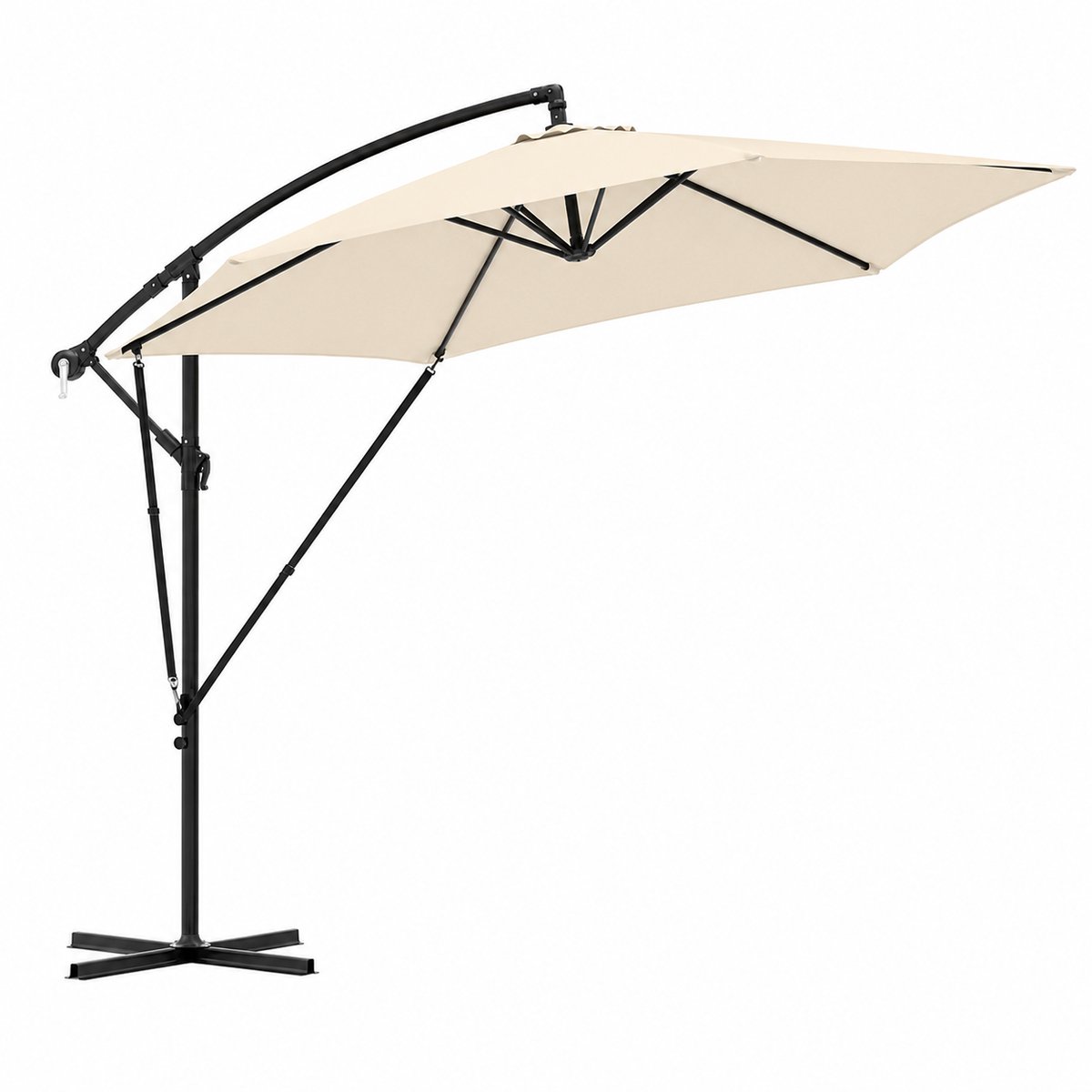 ITRONIQ Parasol 310x310 cm - Zweefparasol Kantelbaar & Draaibaar - UV50+ - Bescherming - Waterdicht - Inclusief Hoes - Beige (8721586090101)
