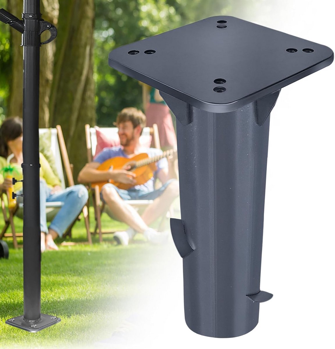 Inbouw Parasolvoet voor Zweefparasols - Universele Metalen Bodemanker (9101026728341)
