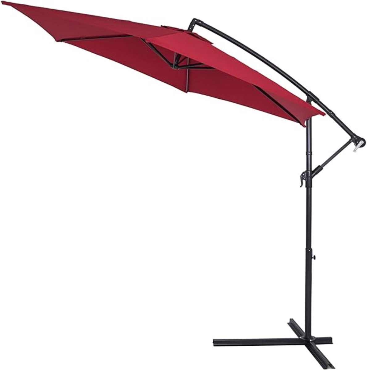 KAD® Zweefparasol met Kruisvoet - Verstelbaar & Kantelbaar - UV-Beschermend - Rood - 300cm x 330cm x 240cm (6156116168128)