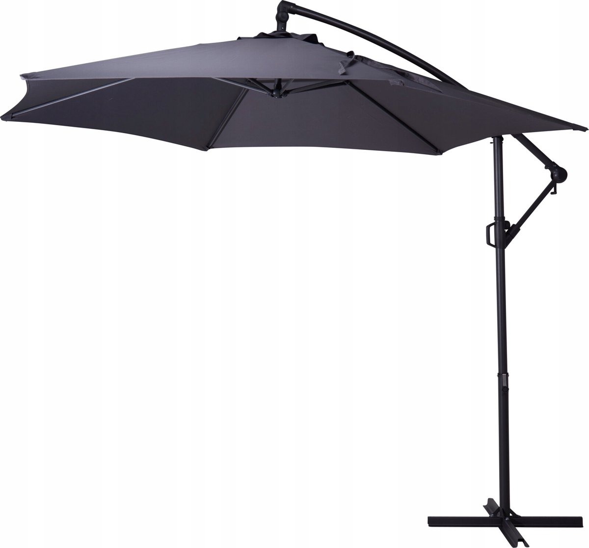 Koopman Serie - Zweefparasol - 300cm - Ciemnoszary - UV-bescherming (8721037869690)