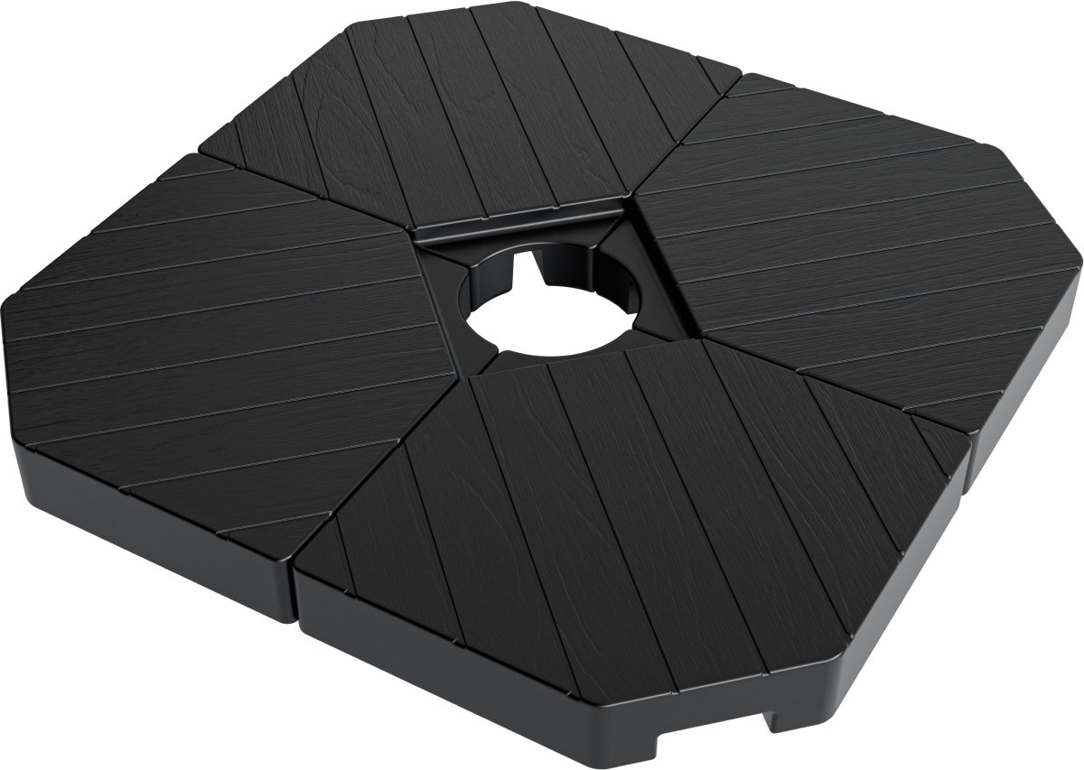 LifeGoods Parasoltegels 50x50 cm - Parasolvoet voor Zweefparasol - Vulbaar met Water en Zand - Set van 4 - Donkergrijs (8718001998371)